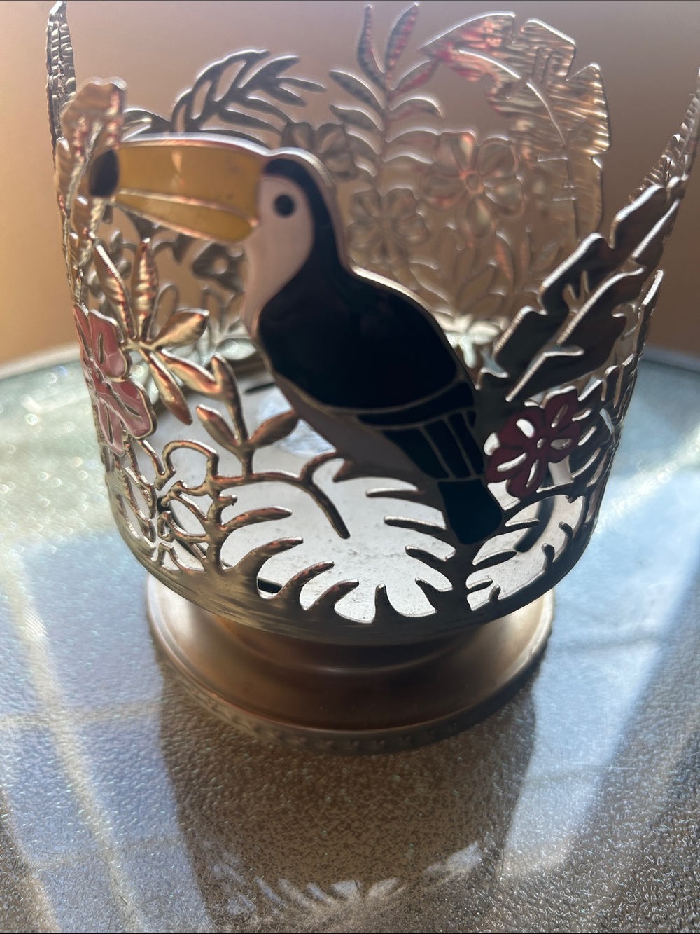 Bath & Body Works Tropical Toucan Metal Candle Holder - Black & Yellow